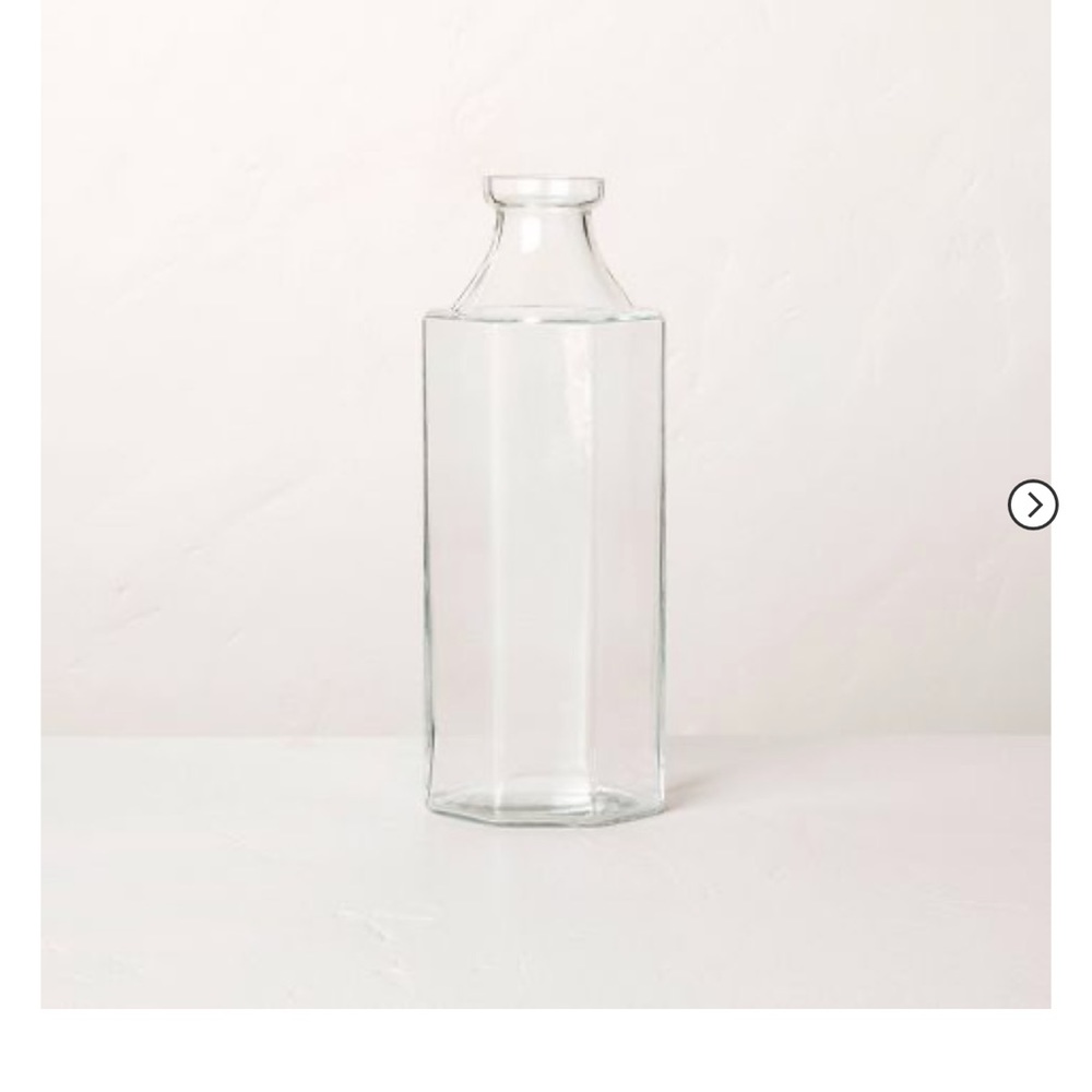 Large Octagonal Clear Glass Bottle Vase - Hearth & Hand™ with Magnolia